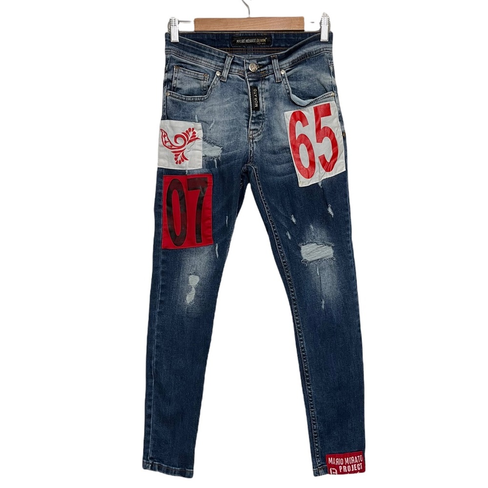 Women’s Mario Morato project distressed skinny fit jeans, size 30